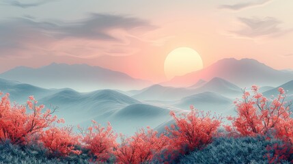 Tranquil Spring Dreamscape: Abstract Background Bathed in Pastel Tones - obrazy, fototapety, plakaty