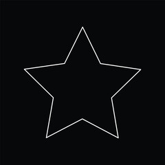 Fototapeta premium Star icon vector. White icon on black artboard. 