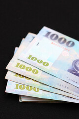 Taiwan dollar money. 1000 New Taiwan dollars