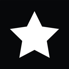 Star icon vector. White icon on black artboard. 