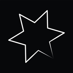 Star icon vector. White icon on black artboard. 