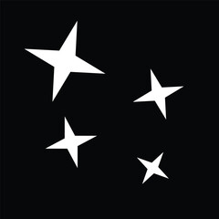 Star icon vector. White icon on black artboard. 