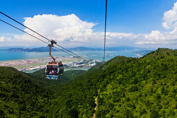 Ngong Ping 360 Skyrail at Lantau Island in Hong Kong.