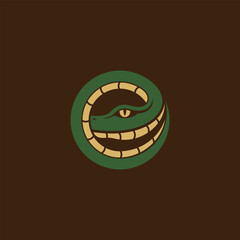 Vector Logo art for Small Business Shop and Game Company. Snake theme design
