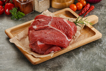 Raw beef meat piece for cooking