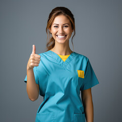 young nurse wearing nursing dress