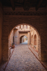 Looking down into an ancient African city center.