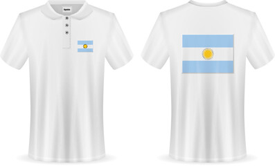 Polo shirt with Argentina flag