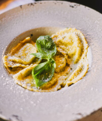 Fresh and homemade Italian-style pasta dish