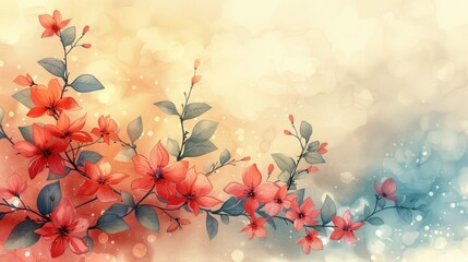 Tranquil Spring Essence: Abstract Background Capturing Early Morning Atmosphere