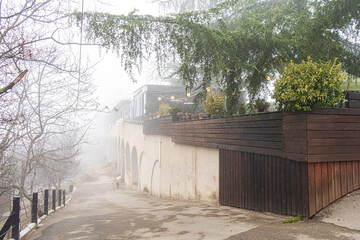 Foggy morning in the Tbilisi, Georgia