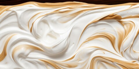 A Close Up of a Swirling, Marbled Mixture of Brown and White Liquid