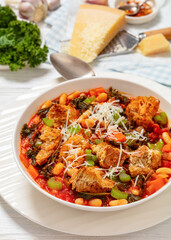 ribollita, italian soup with bread, beans, veggies