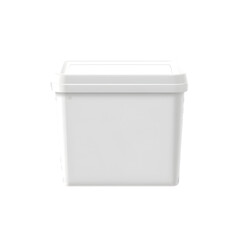 White plastic container box mockup isolated on transparent background,transparency 