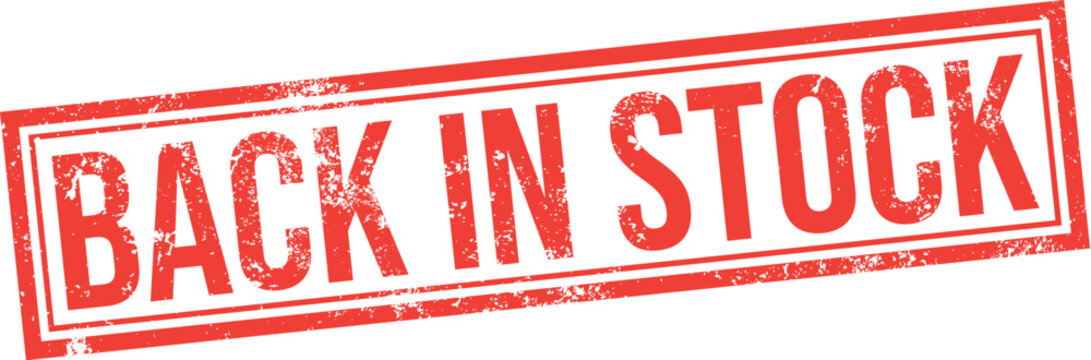Back in Stock. Vector Rubber Stamp.