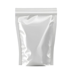 White plastic pouch bag isolated on transparent background 