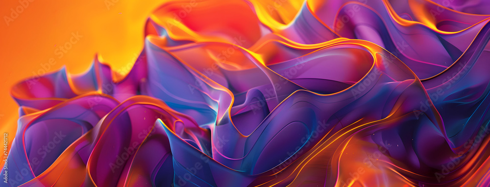 Wall mural abstract lines background, in the style of vibrant neon colorscape