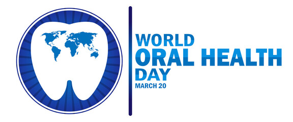 World Oral Health Day. Suitable for greeting card, poster and banner.