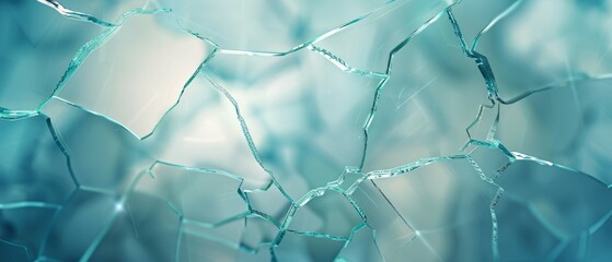 Broken glass fragmented surface texture background. Fragility and violence concept. Cracked and broken Mirror Reflecting Failure transparent glass into small pieces. Generative ai