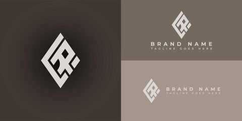Abstract letter LR or RL logo. Luxury, simple, stylish, and elegant LR logo design in silver color isolated on brown backgrounds. Letter LR logo applied for real estate company logo design inspiration