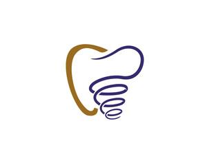 Obraz premium abstract line art dental implant logo icon symbol design template illustration inspiration