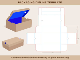  Sneaker shoe Box Template Large size 14.5x8.5x5.5 Inch | One piece corrugated shoebox die line template