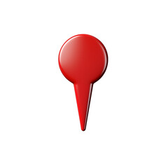 Location Red push pin isolated on transparent background