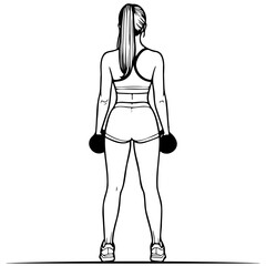 Woman Do Workouts with Dumbbells.