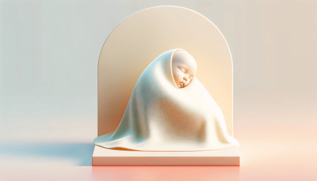 image of a baby sleeping peacefully under a soft, pastel-colored blanket
