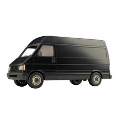 black delivery van on transparency background PNG
