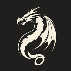 Dragon tattoo design, Dragon tribal, Dragon vector, Dragon illustration. Dragon logo