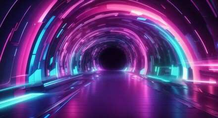 Abstract futuristic portal tunnel background 