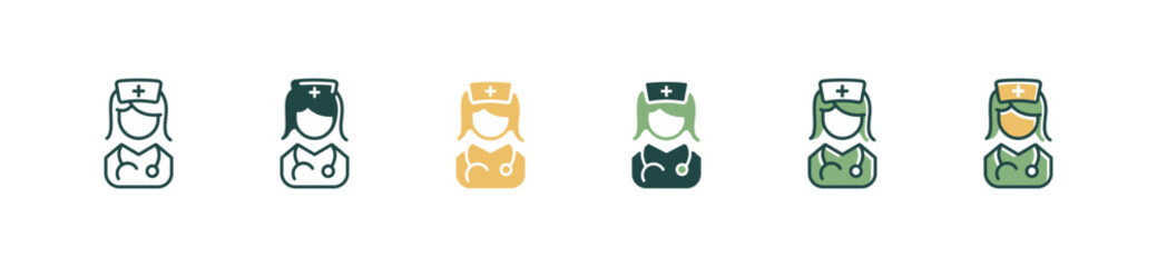 female doctor wearing a stethoscope icon health care nurse medical consultation vector illustration