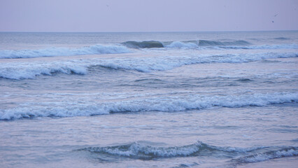 A view of waves in the Atlantic Ocean in Nags Head, Outer Banks, North Carolina.