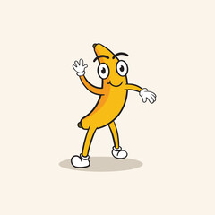 Banana vector cartoon character