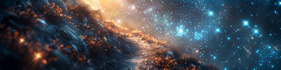 background with stars particles - obrazy, fototapety, plakaty