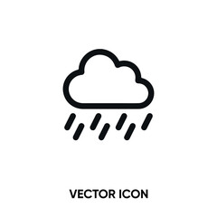 Rainy vector icon . Modern, simple flat vector illustration for website or mobile app. Cloud with rain drop symbol, logo illustration. Pixel perfect vector graphics