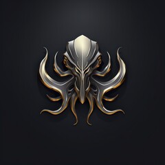 Fototapeta premium silver octopus logo 