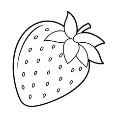 Vector of strawberry coloring pages for kids on white