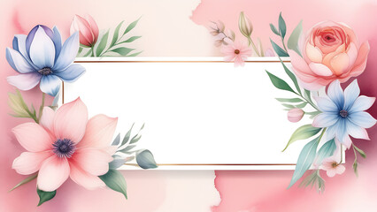 Frame with flowers. Floral design. Save the date card