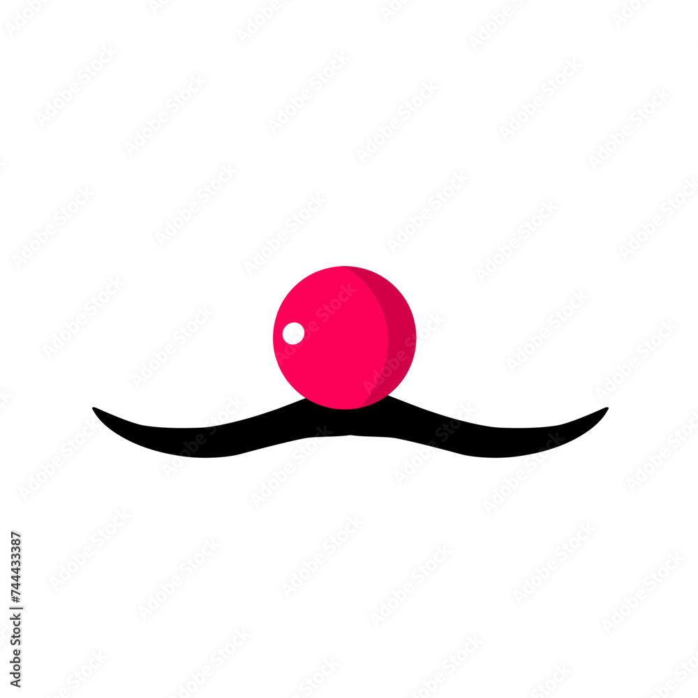 Wall mural clown red nose and mustach illustration