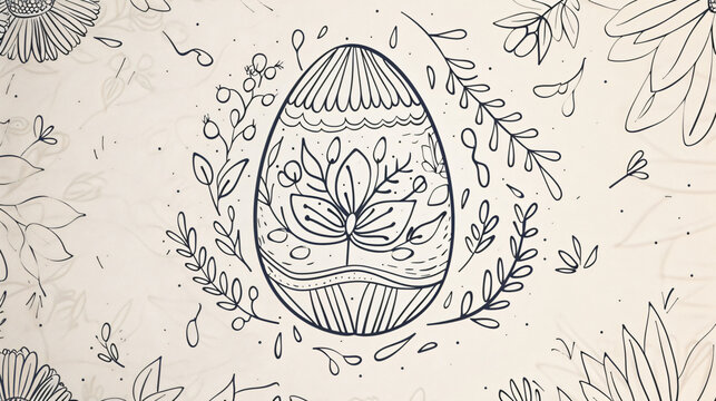 Single Easter Egg outline Illustration