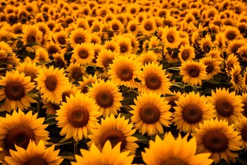 A bird's-eye view of a sunflower field, the golden blooms forming a natural frame for your words.