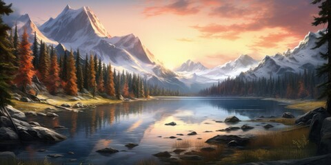 Mountains withi snow-covered peaks