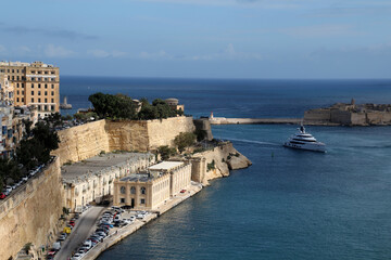 Fototapeta premium View of the entrance to the Grand Harbour of Valletta- Malta