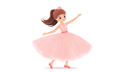 Fototapeta premium Vector illustration of a dancing ballerina on a white background that is isolated