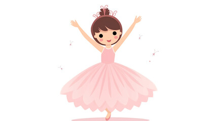 Vector illustration of a dancing ballerina on a white background that is isolated