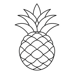 Vector of pineapple coloring pages for kids