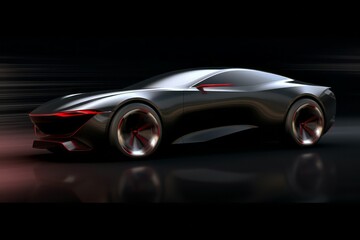 Electric sport car design concept for clean energy vehicle Created with Generative AI technology.