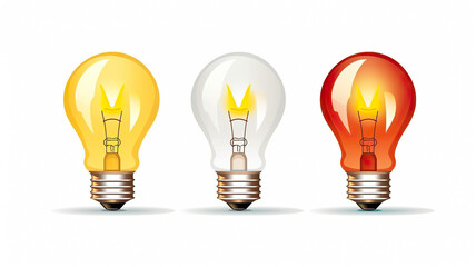 isolated vector illustration of a bulb light on a white background